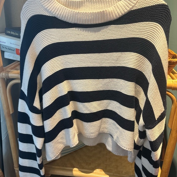 moon & madison Sweaters - Striped Navy and White Sweater